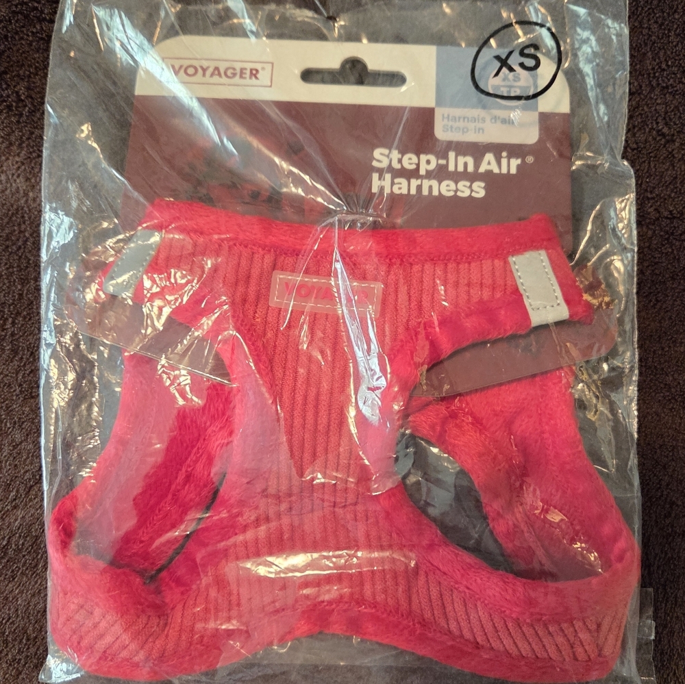 Stylish Red Plush Dog Harness with Adjustable Fit and Durable Design